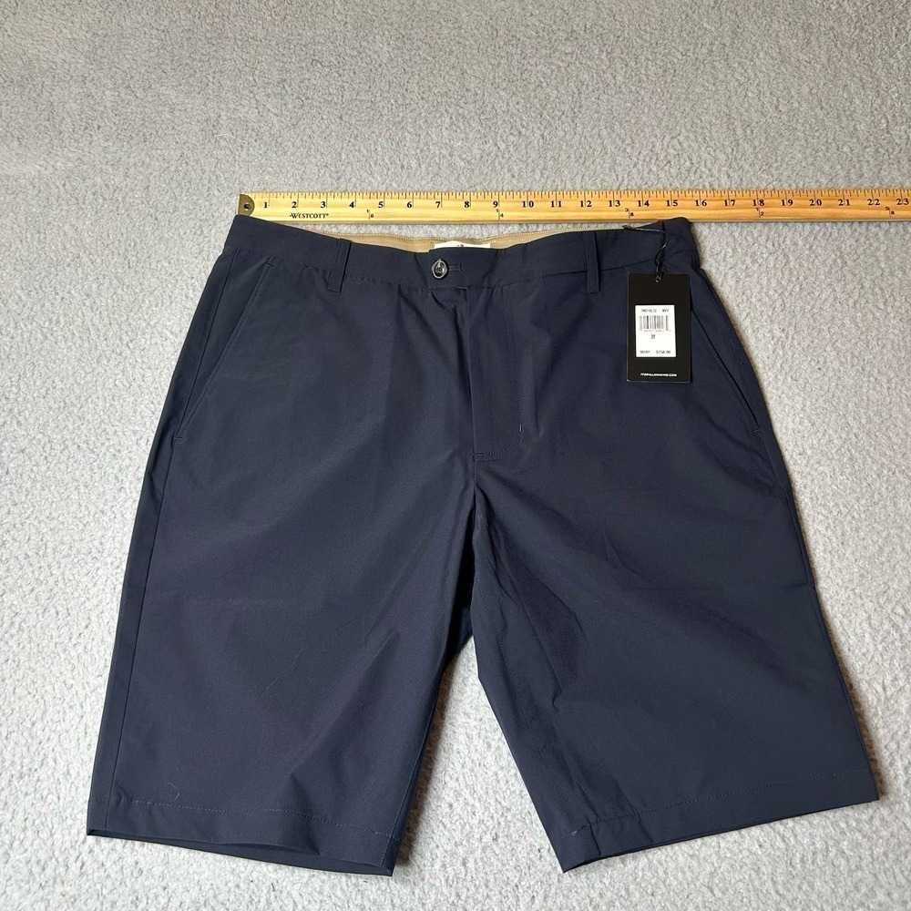 7 For All Mankind Shorts Mens 31 Navy Blue Flat Front Tech Series MSRP $158 NEW - Picture 5 of 10